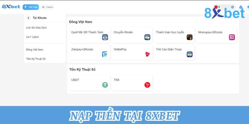 Tá lả online – Trải nghiệm trò chơi bài thú vị tại 8xbet 3 Nạp tiền để trải nghiệm game bài tá lả đầy kịch tính tại 8xbet